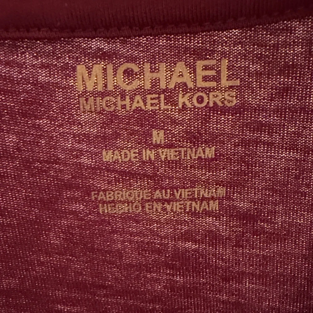 Michael Kors Maroon Logo Aviator Print T-Shirt